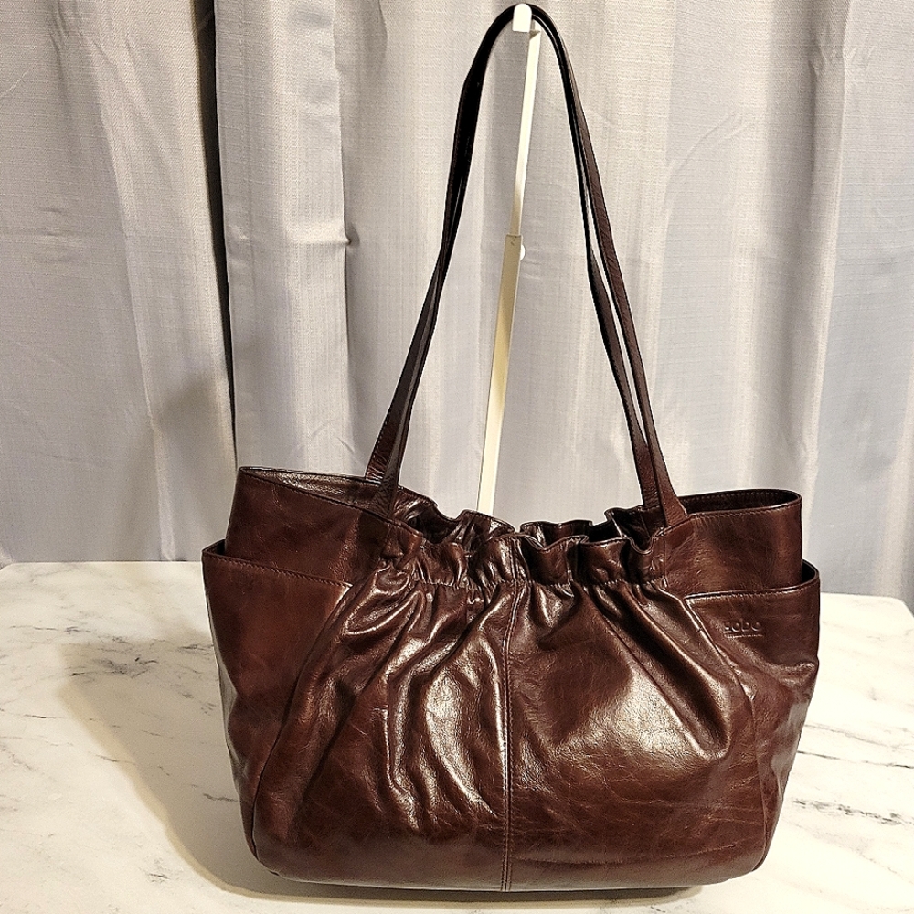 HOBO Int'l 'Gerty' Chocolate Brown Leather Shoulder Bag